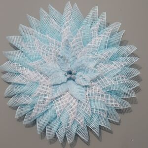 Elegant Blue and White Holiday Wreath